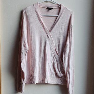 J. Crew Pale Pink Deep V-Neck Jersey Size Large